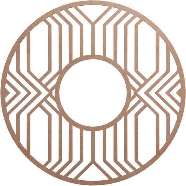 Ekena Millwork Empire Wood Fretwork Pierced Ceiling Medallion, Wood (Paint Grade), 30"OD x 11"ID x 3/8"T CMWP30X30X0375EPMF - main